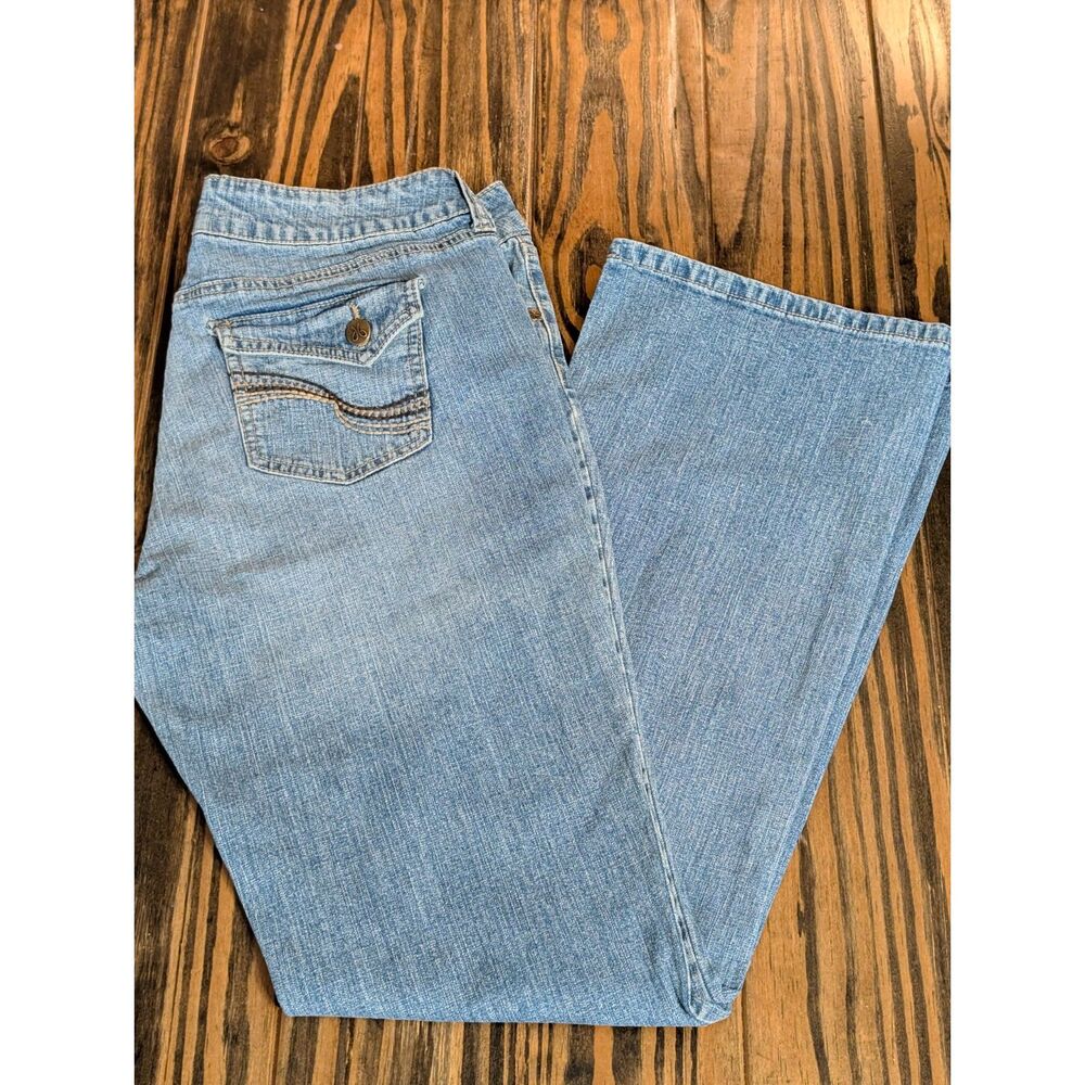 dept. (db) Premium Light Wash Flap Pocket Flare Bootcut Denim Jeans - Size 10